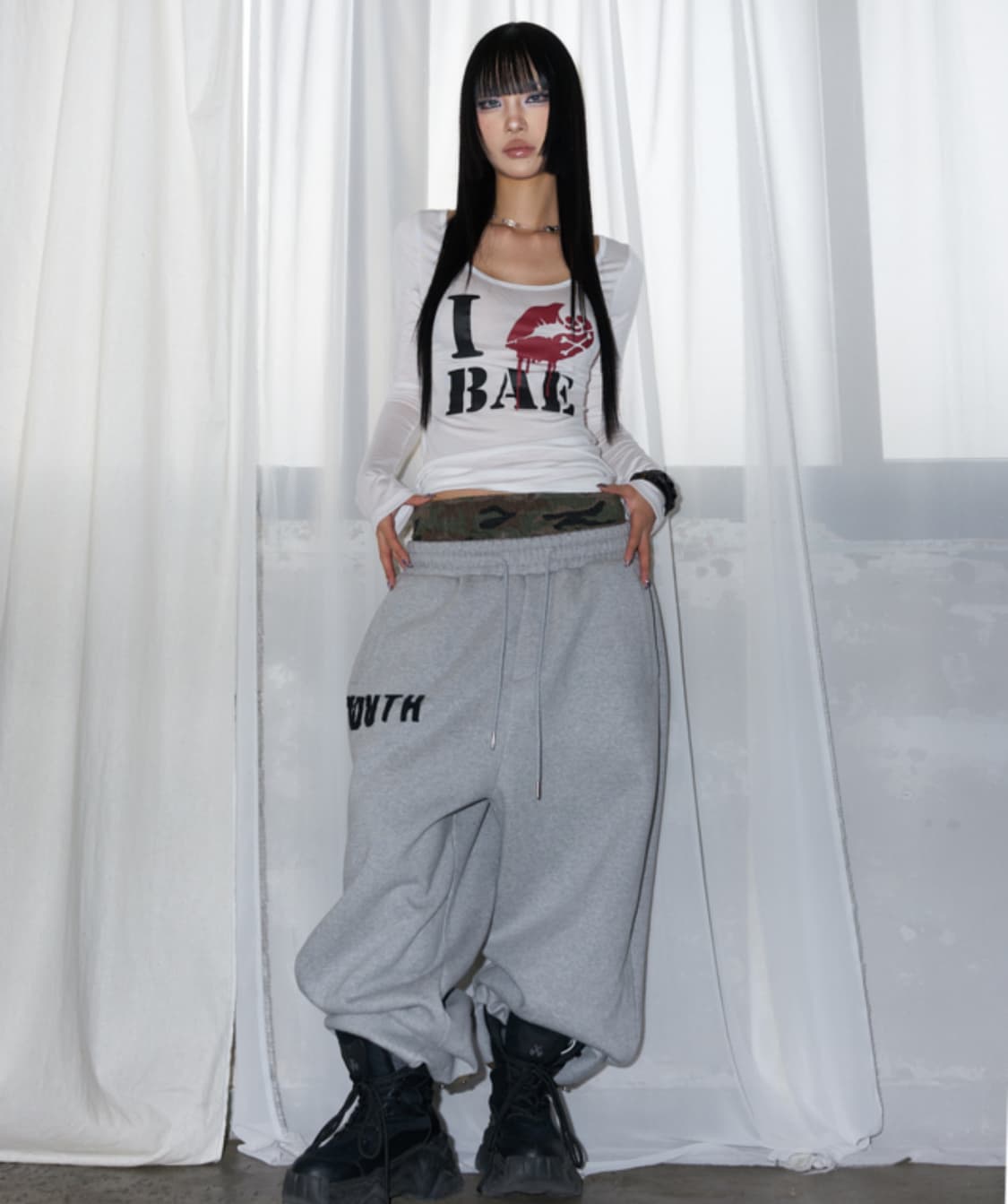 Y9 POCKET LAYERED SWEAT PANTS(GRAY) 상품이미지2