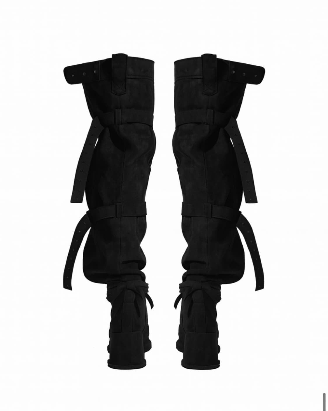 게이트리스 싸이하이 버클 스웨이드 롱부츠 블랙 M(235 240 245) 상품이미지7