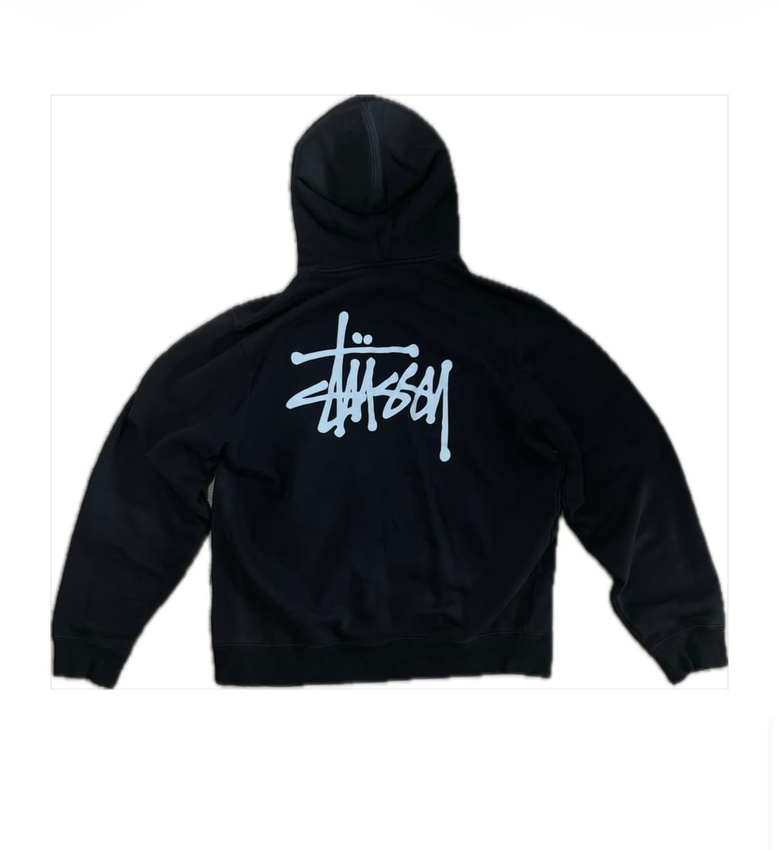 스투시 베이직 스투시 후드 블랙 L 상품이미지3