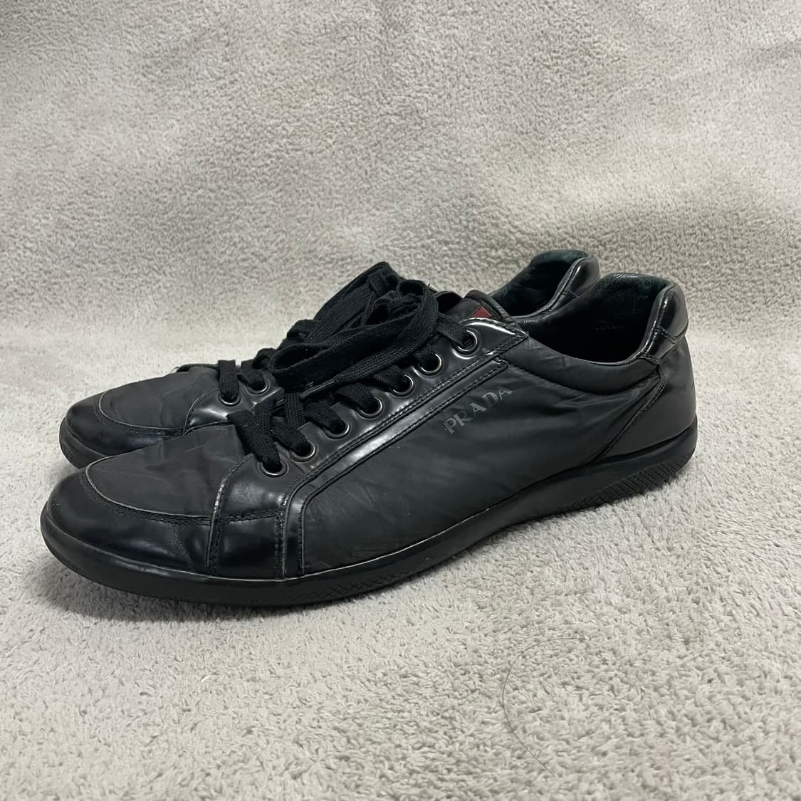 290) 프라다 스포츠 레더 나일론 로고 트레이너 스니커즈 상품이미지2