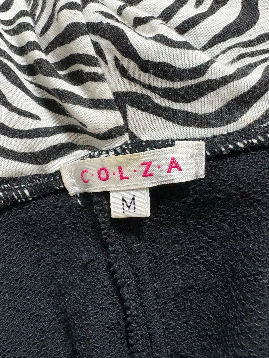 C.O.L.Z.A 셔링 지브라 롱 후드집업 오네갸루 펑크 그런지 상품이미지10