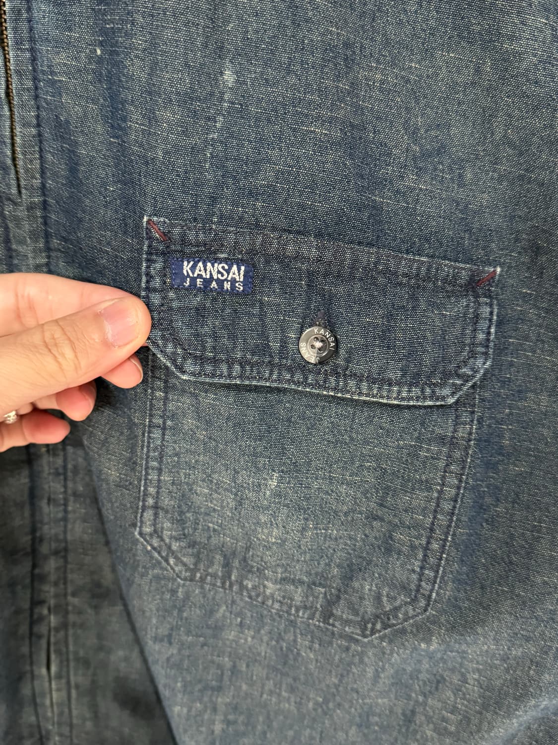 간사이 야마모토 진스 인디고 데님 집업자켓 상품이미지4