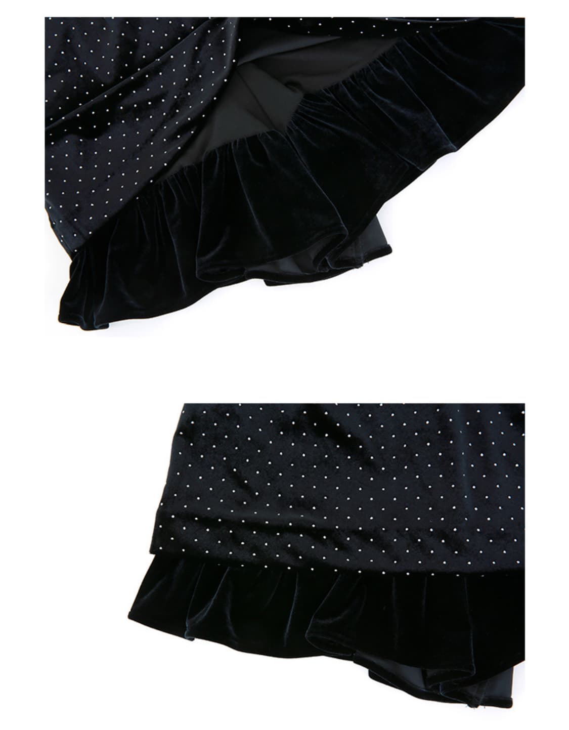 마가린핑거스 리본 벨벳 스커트 도트스커트 (르세라핌 채원 착용) 상품이미지6