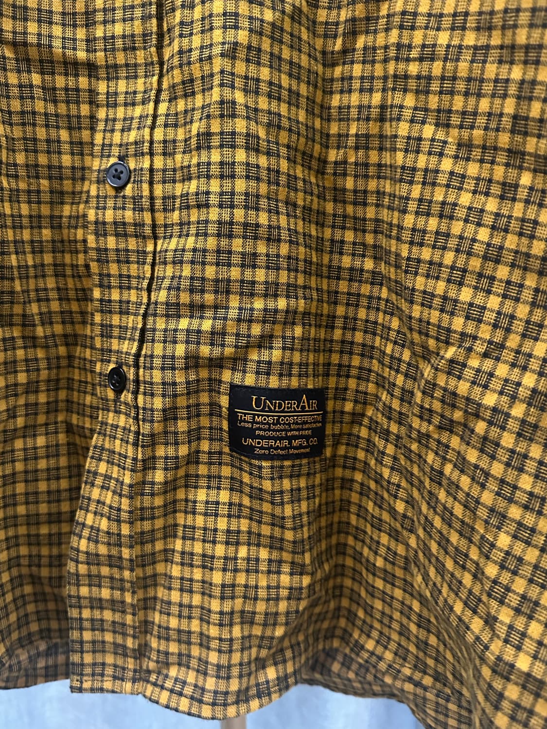 [UNDERAIR] 언더에어 체크 셔츠 - 머스타드 컬러 상품이미지3