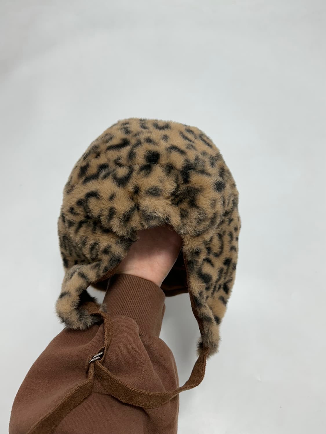 빈티지 리버서블 호피 레오파드 이어플랩 트루퍼 상품이미지5