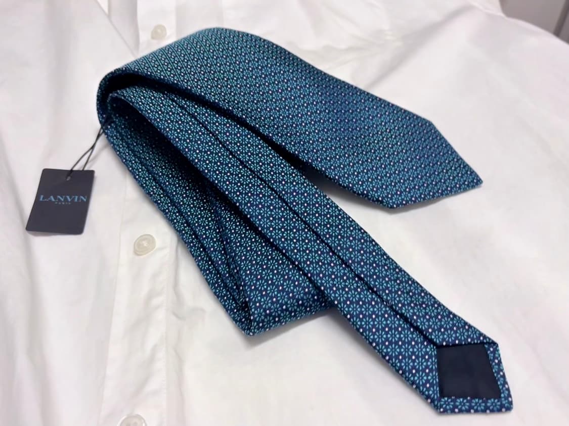(무료배송) (새상품) LANVIN 랑방 넥타이 블루네이비 상품이미지1