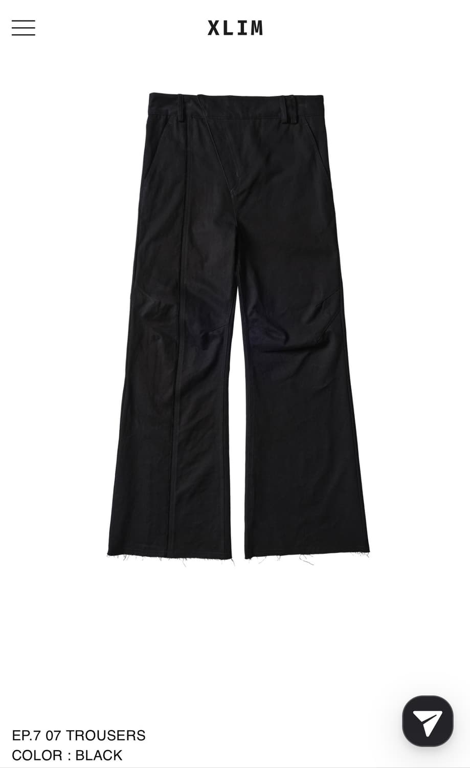 [L] Xlim EP.7 07 Trousers Black 상품이미지1