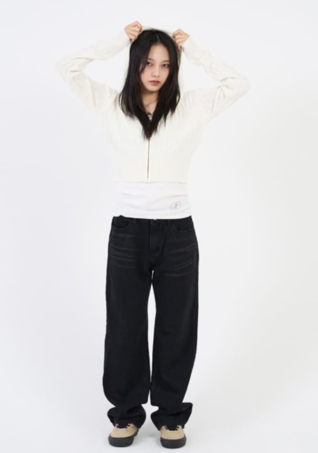 애즈온 나디아 니트 후드집업 상품이미지1
