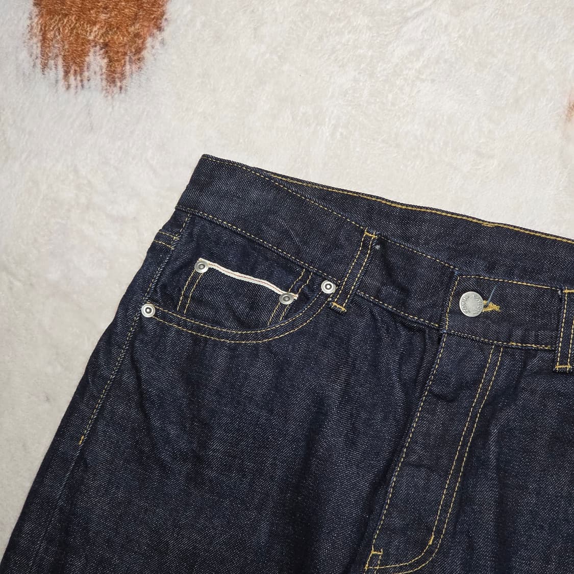 빈티지 생지 셀비지 스트레이트 데님 팬츠 상품이미지2