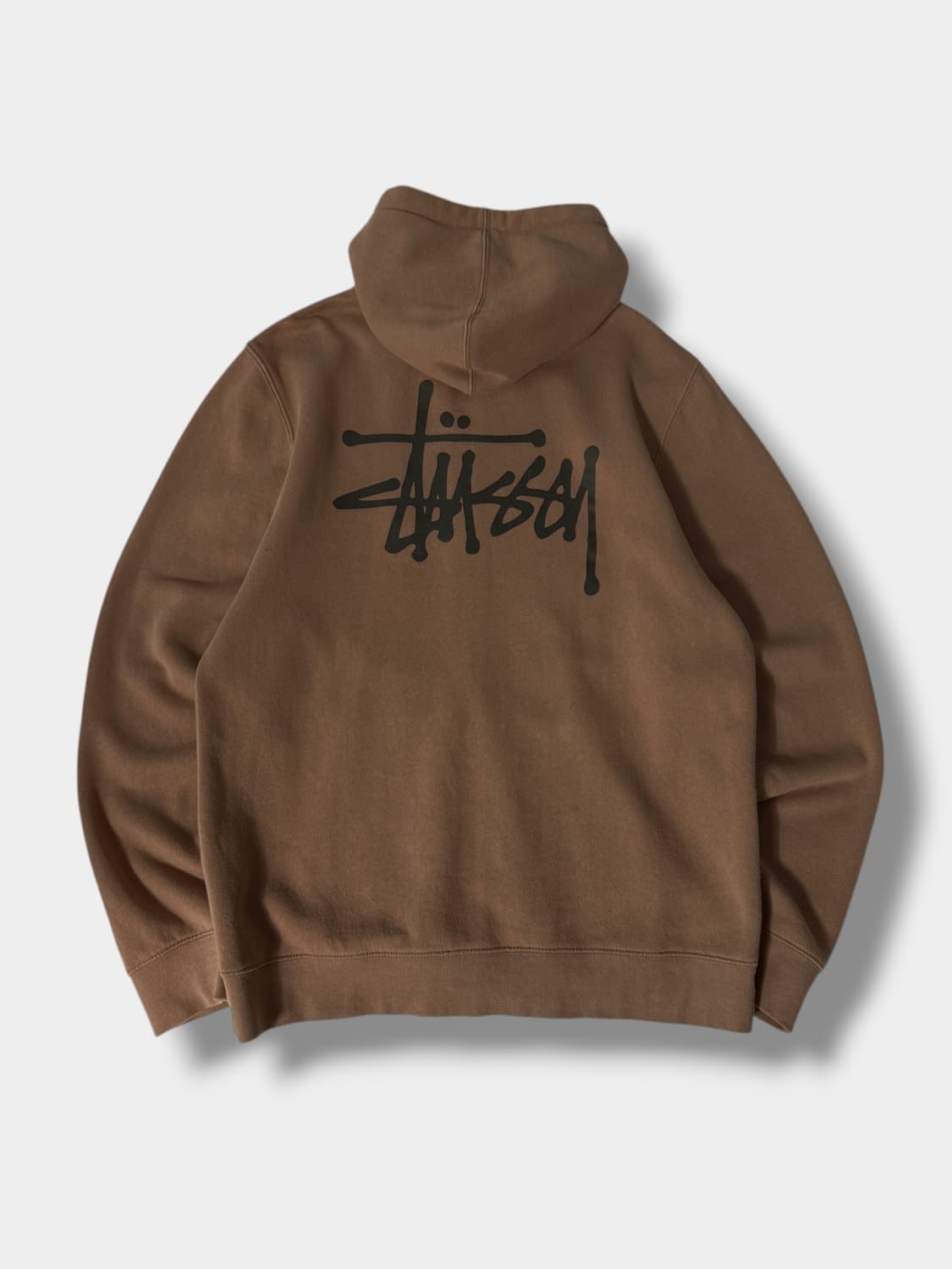 스투시 usa 루즈핏 브라운 베이직 스탁로고 스웻 후드집업  상품이미지2