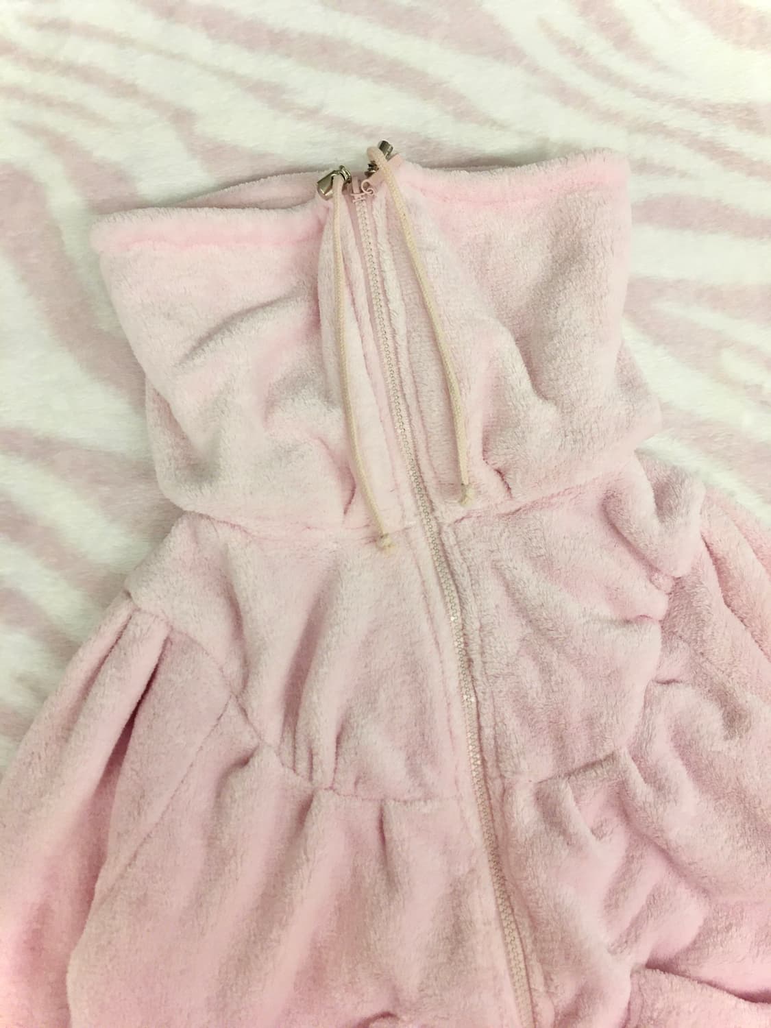 쿨핑 빅카라 포켓 퐁실 하이넥 집업 히메갸루 룸웨어 핑크 상품이미지3