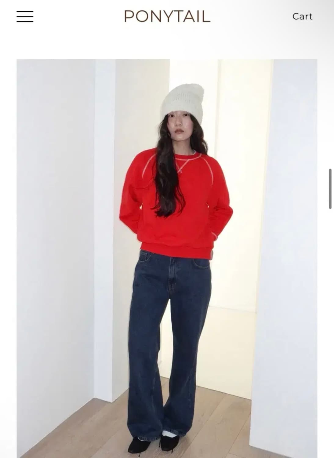 포니테일 NEW BELLA Loose-fit Jeans 팬츠 M 상품이미지3