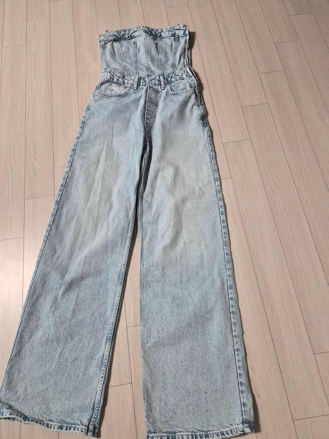 자라 슬리브리스 데님 점프수트 상품이미지1