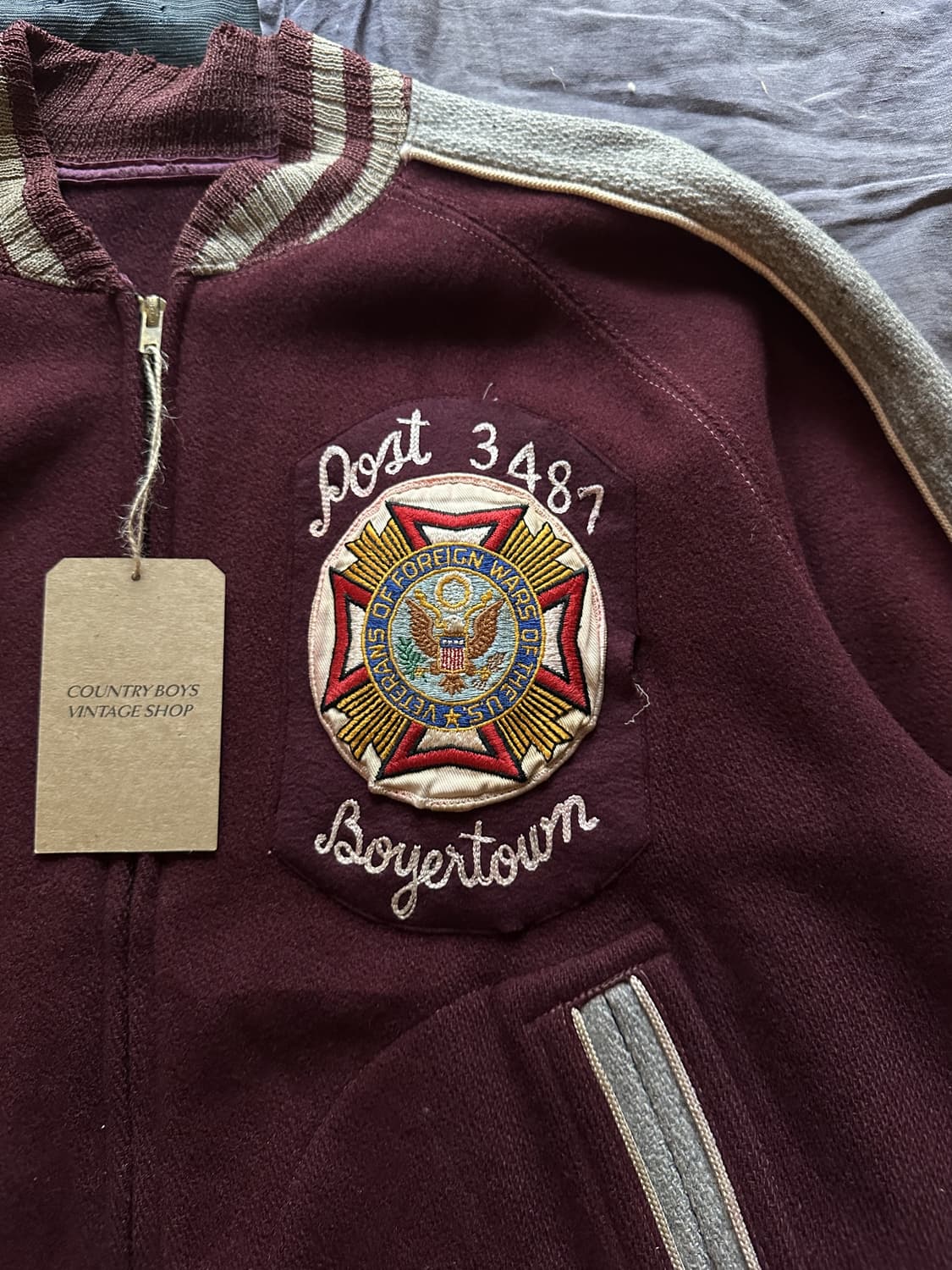 1960s Vintage Wool Zip Up Varsity Jacket 상품이미지5