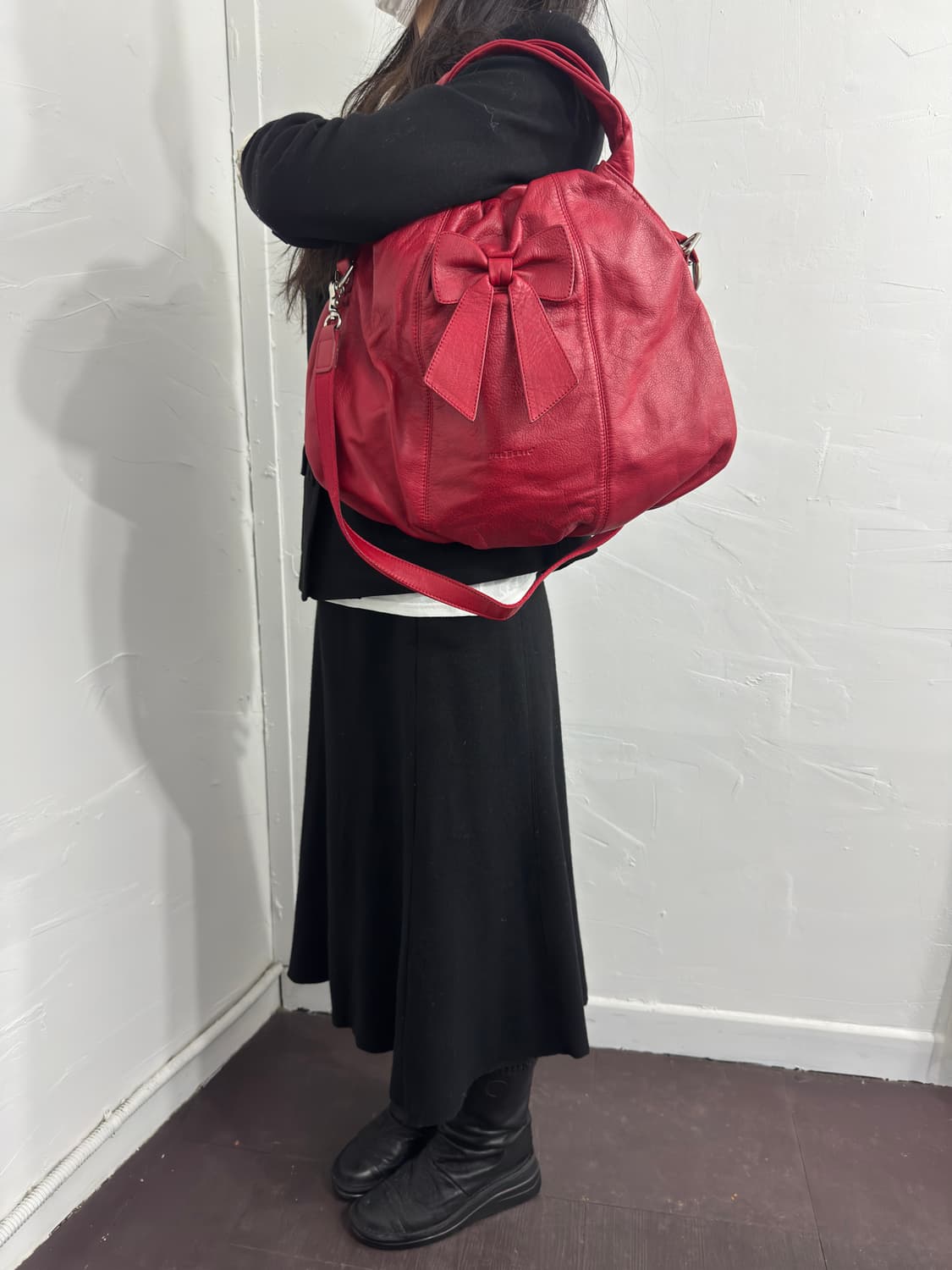 frederic red leather bag 상품이미지6