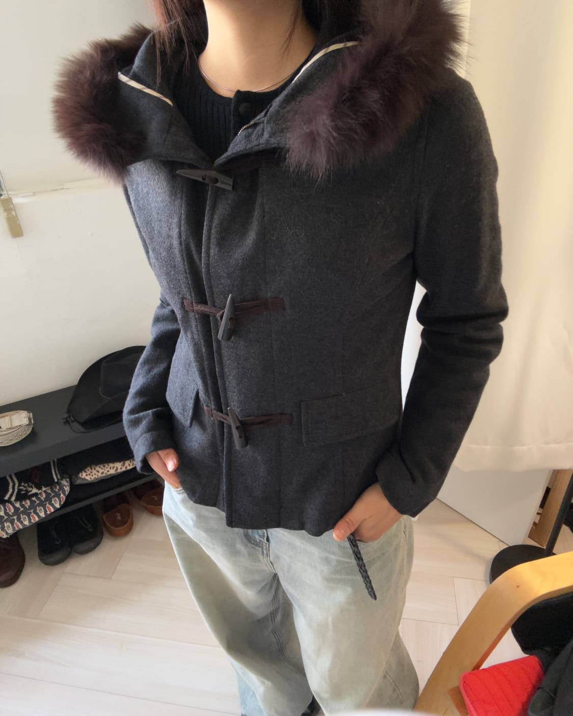 [C'est Privee] Rabbit Wool Duffle Coat 상품이미지8