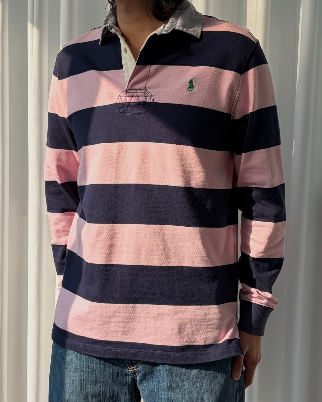 [L]폴로 랄프로렌 스트라이프 단가라 럭비 티셔츠 상품이미지1