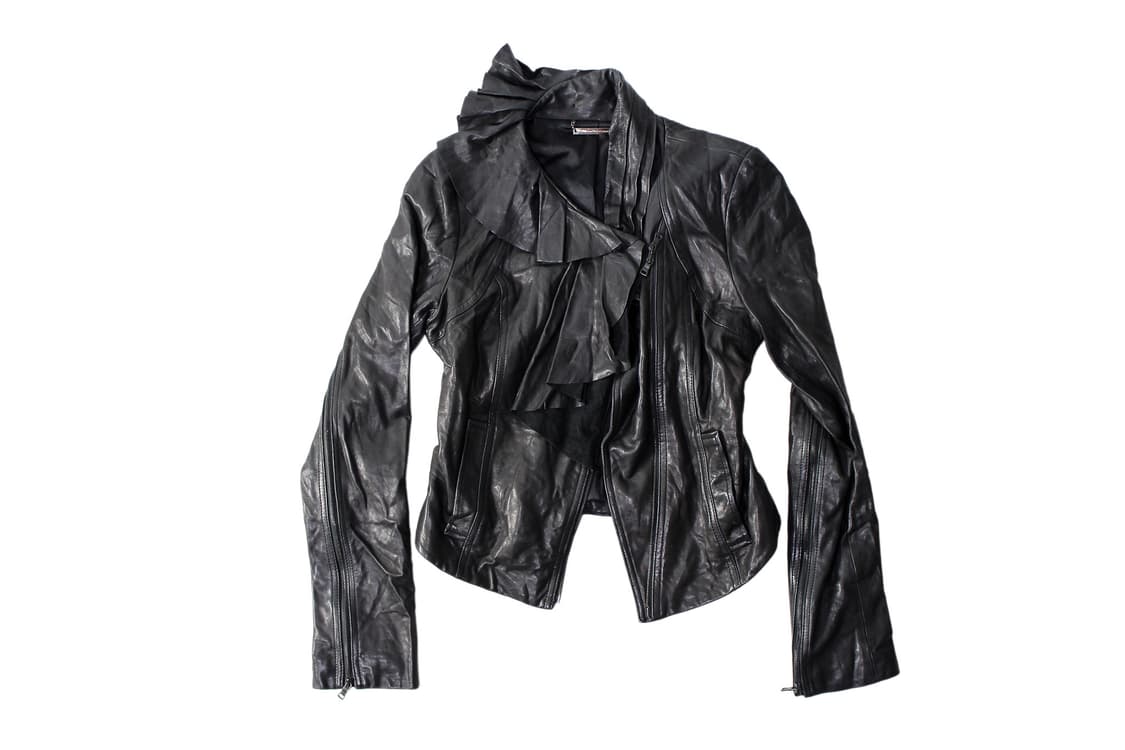 Diane von Furstenber 다이앤본퍼스텐버그 프릴 레더 자켓 상품이미지1