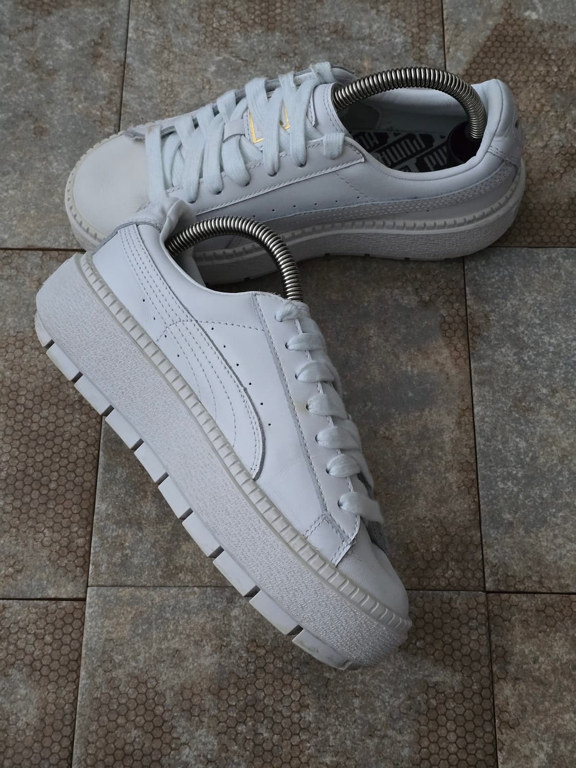 (220)푸마 바스켓 플랫폼 트레이스 화이트 상품이미지5