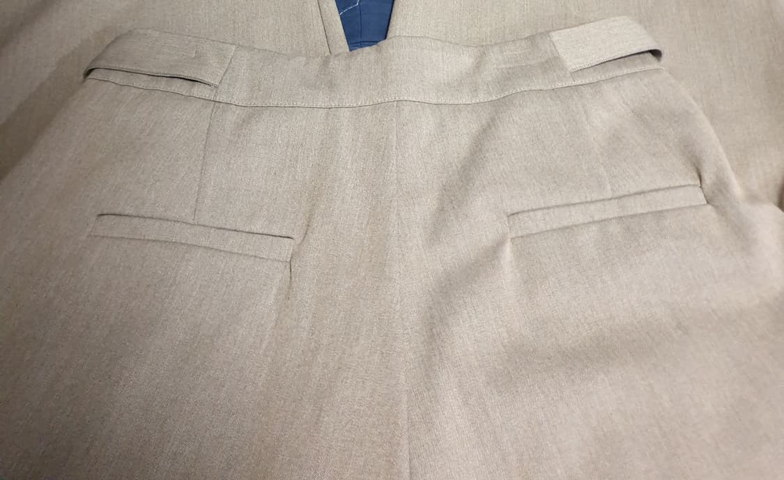 (단종매물) 웰노운 투턱 벨티드 와이드 슬랙스 그레이 브라운 (M) 상품이미지3