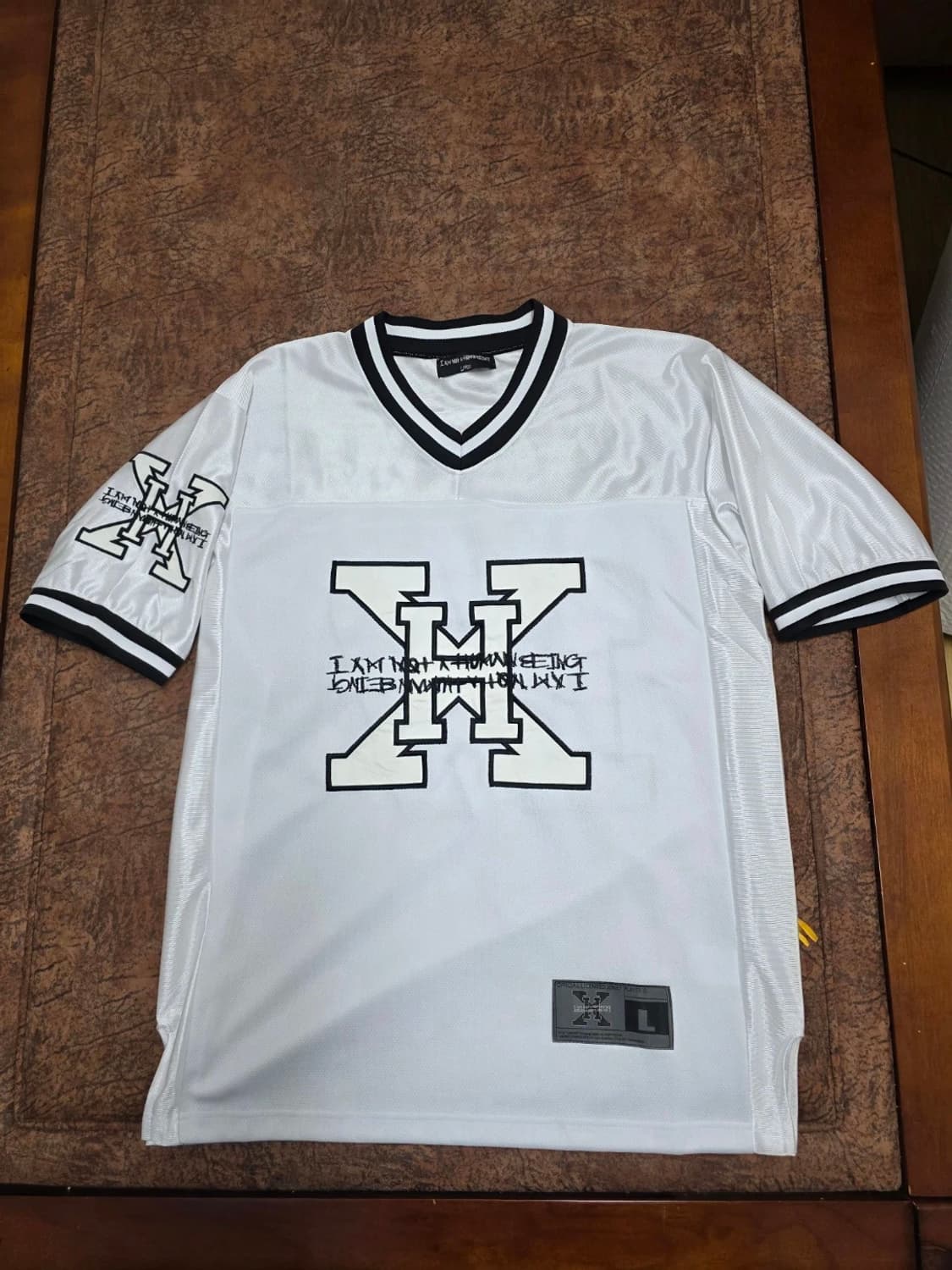 아임낫어휴먼비잉 풋볼 저지 화이트 L 상품이미지1