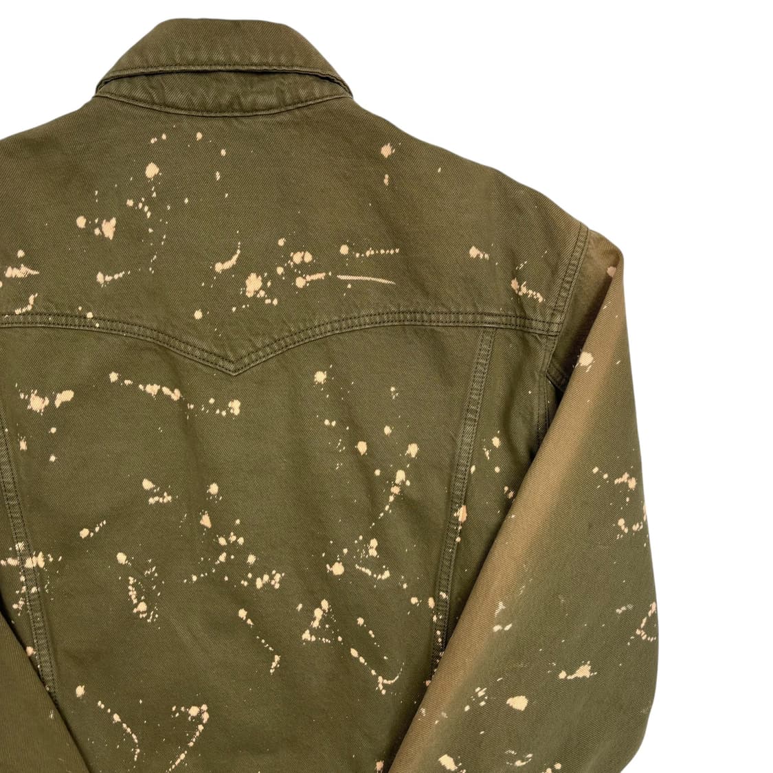 리바이스 실버탭 타이다이 카키 데님 트러커 자켓 M 상품이미지5