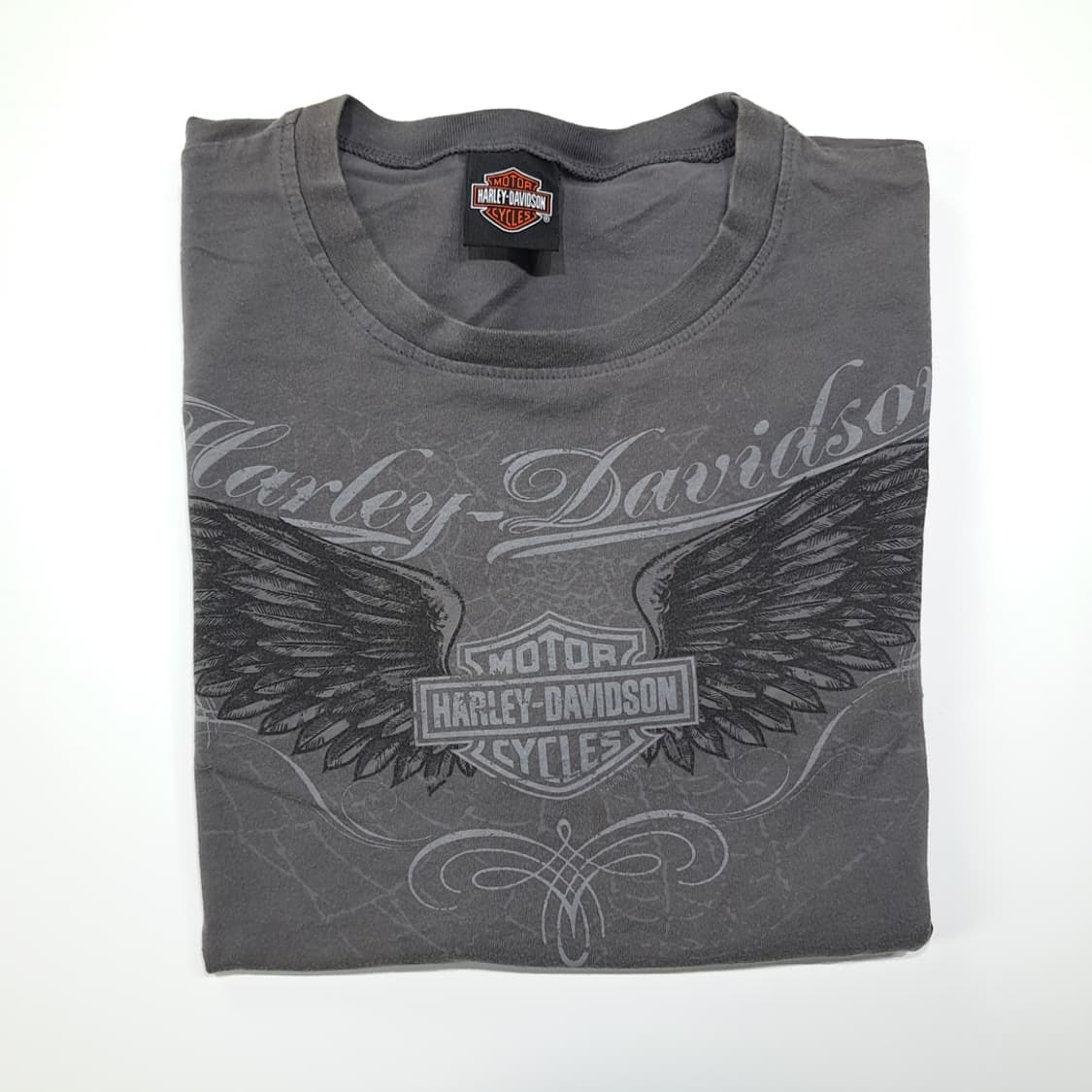 CL567 XL 할리데이비슨 00s 샌디에고 윙 차콜 긴팔 티셔츠 상품이미지7