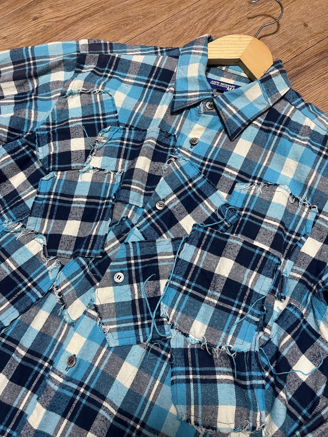 준야와타나베 패치 체크 셔츠 상품이미지2