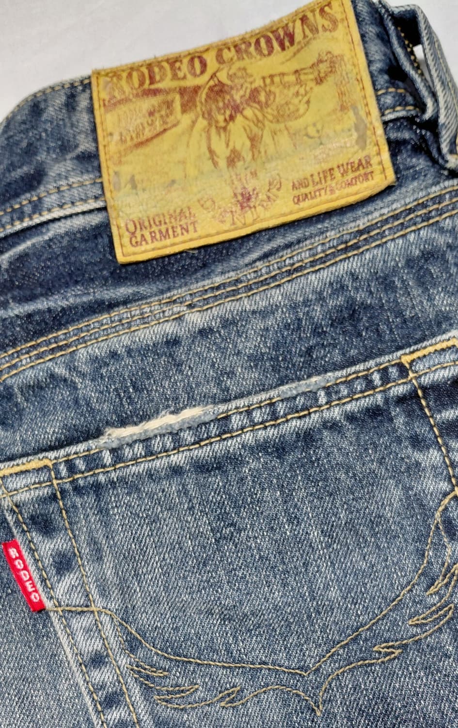 [Selvedge/26] Rodeo Crowns 헤비 데미지 셀비지 데님 상품이미지8