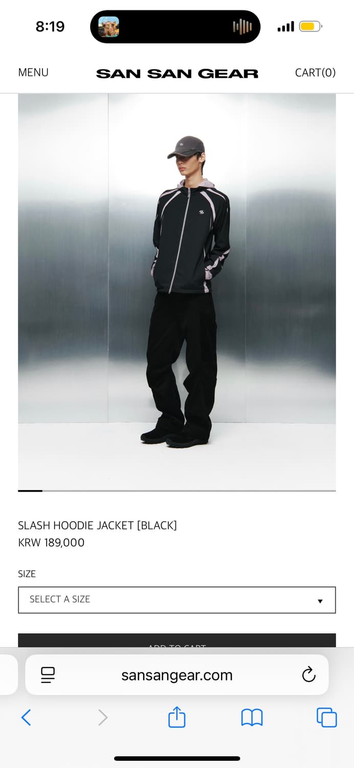 산산기어 슬래쉬 후드 자켓 상품이미지1