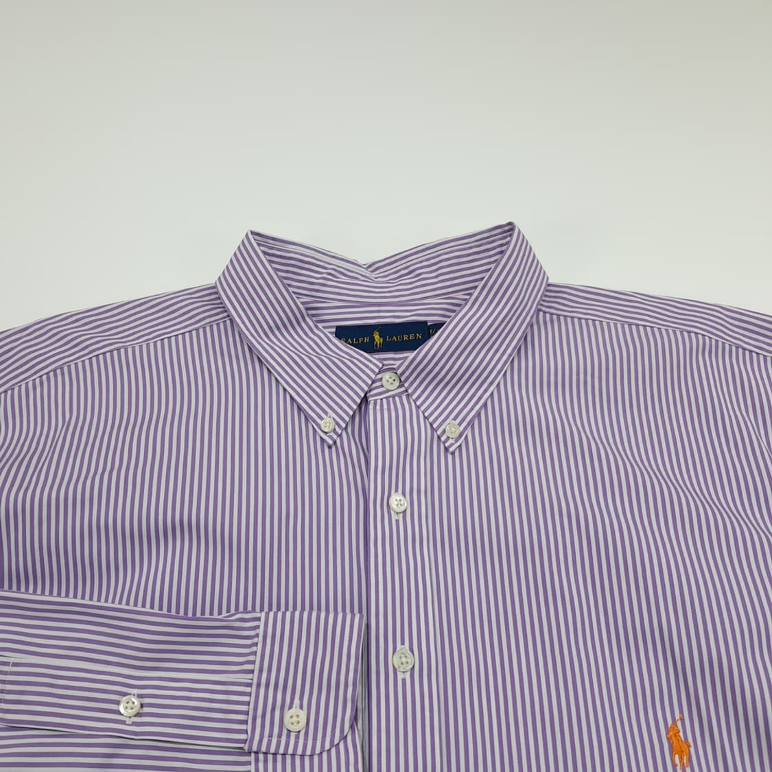 CN823 3XLT 폴로 랄프로렌 퍼플 스트라이프 긴팔 셔츠 남방 상품이미지3