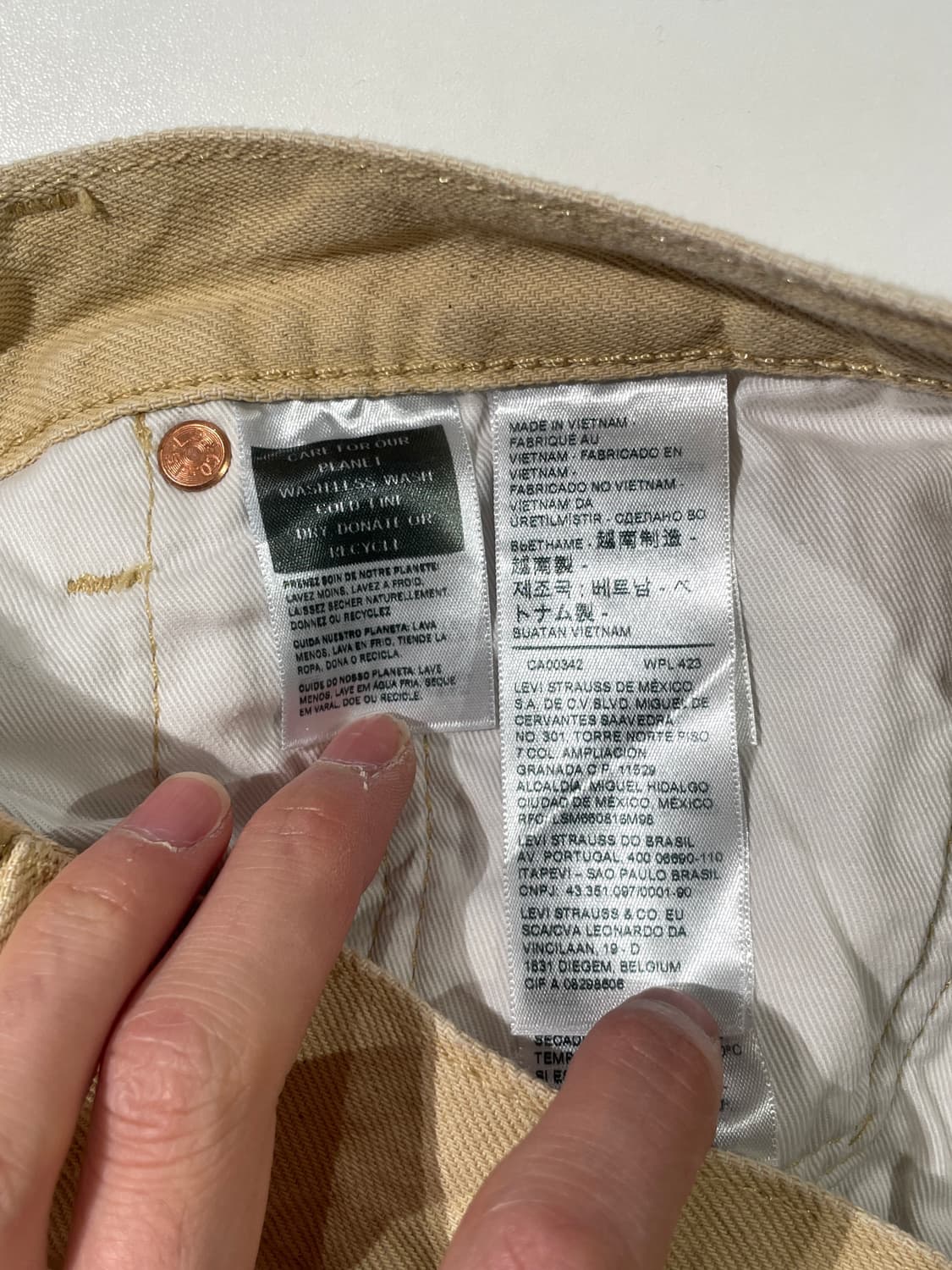 리바이스 501 샌드 버튼 플라이 데님 팬츠 상품이미지8