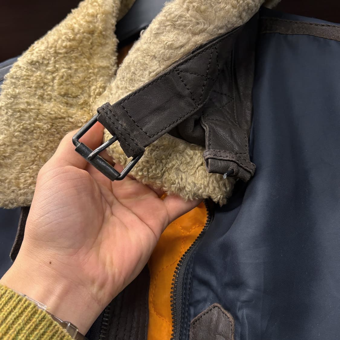 90s 레드스킨 나일론쉘 B-15 플라이트 자켓 윈드플랩 쉐르파 N613 상품이미지6