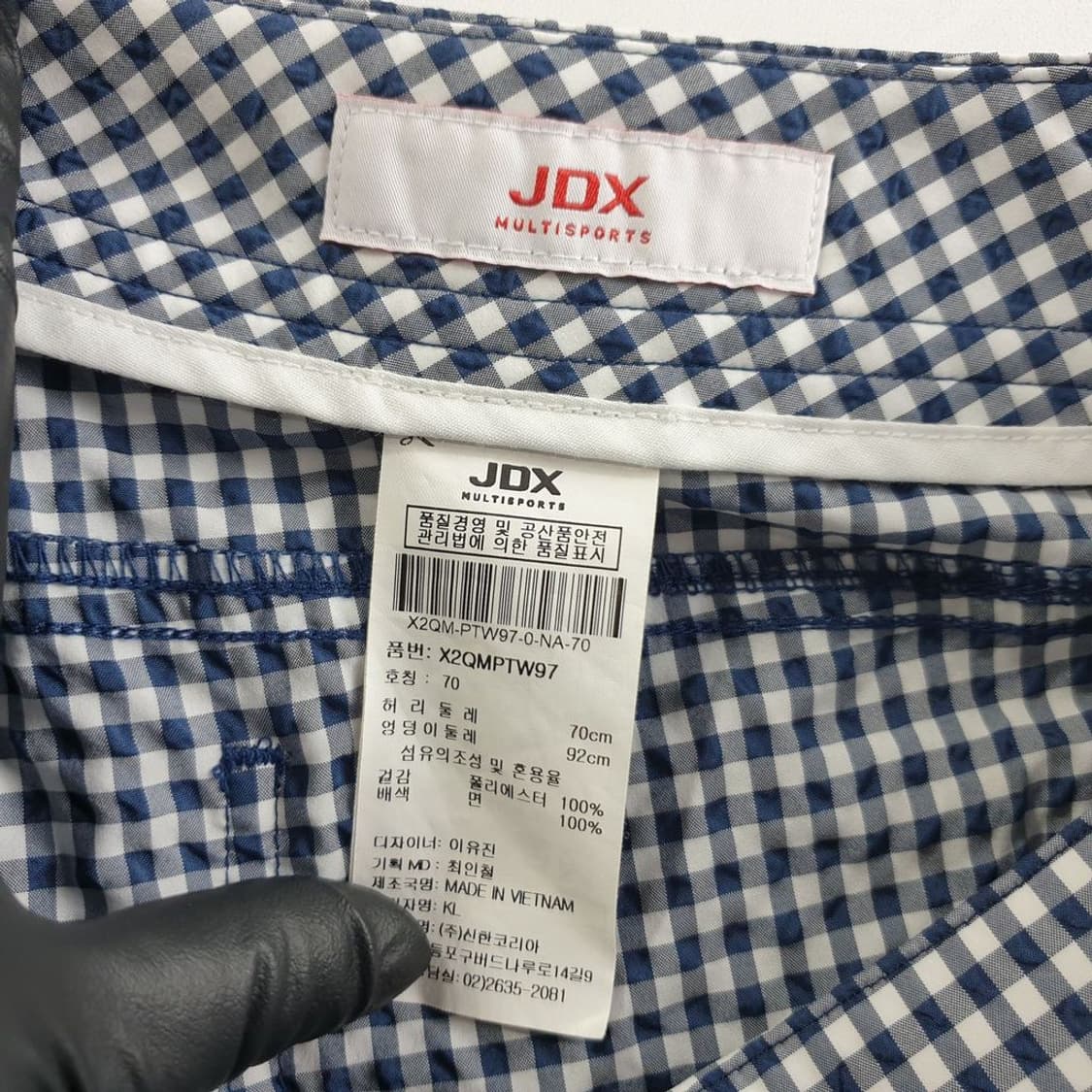 JDX 네이비 여자 체크 바지 70-92 N4993 상품이미지8