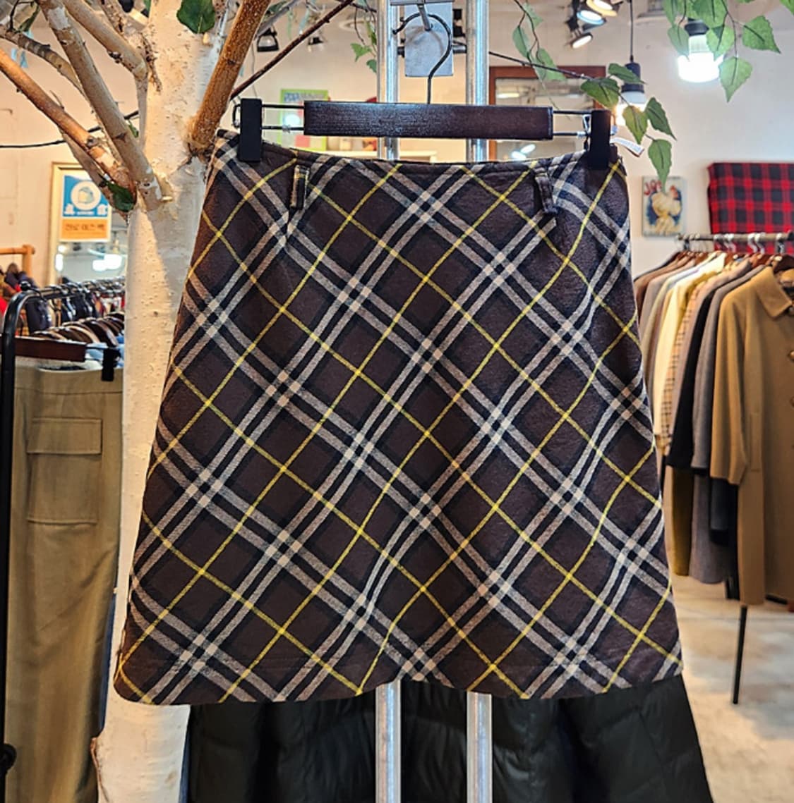 24-25) BURBERRYS 버버리 브라운 체크 빈티지 스커트 상품이미지1