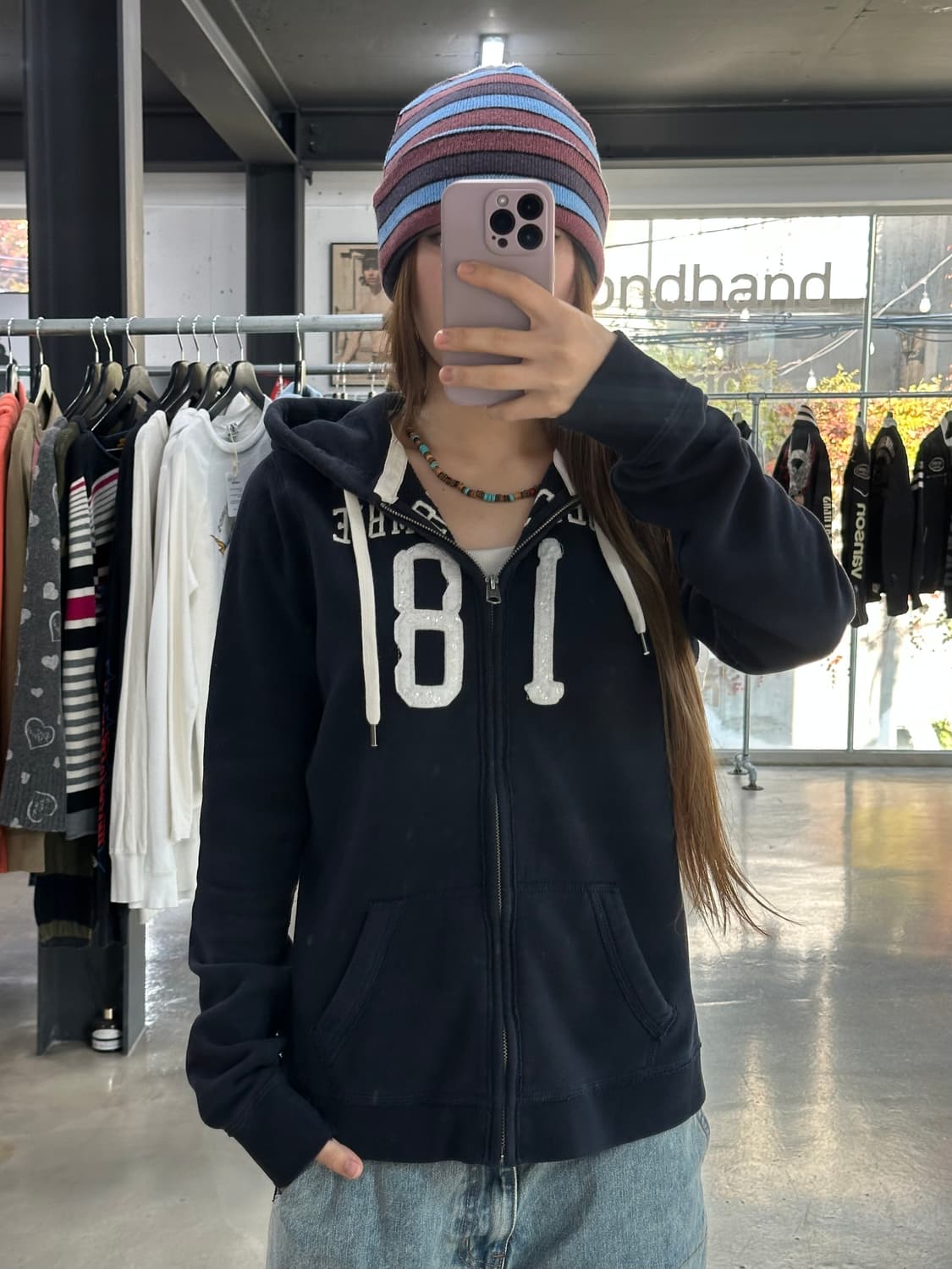 아베크롬비 글리터 넘버 후드집업 상품이미지4