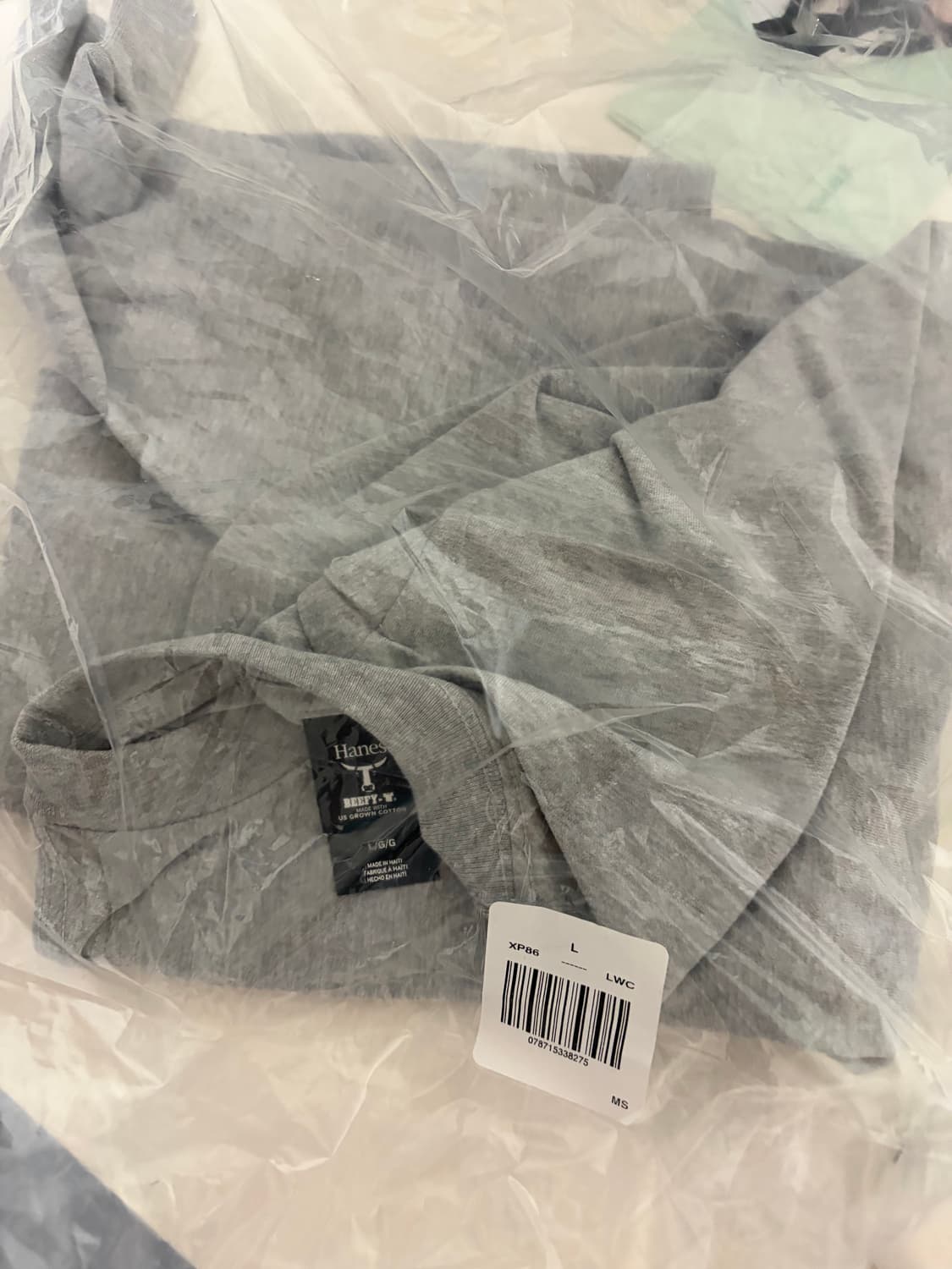 헤인즈 Beefy Long Sleeve Shirt L사이즈 그레이 새상품 상품이미지1