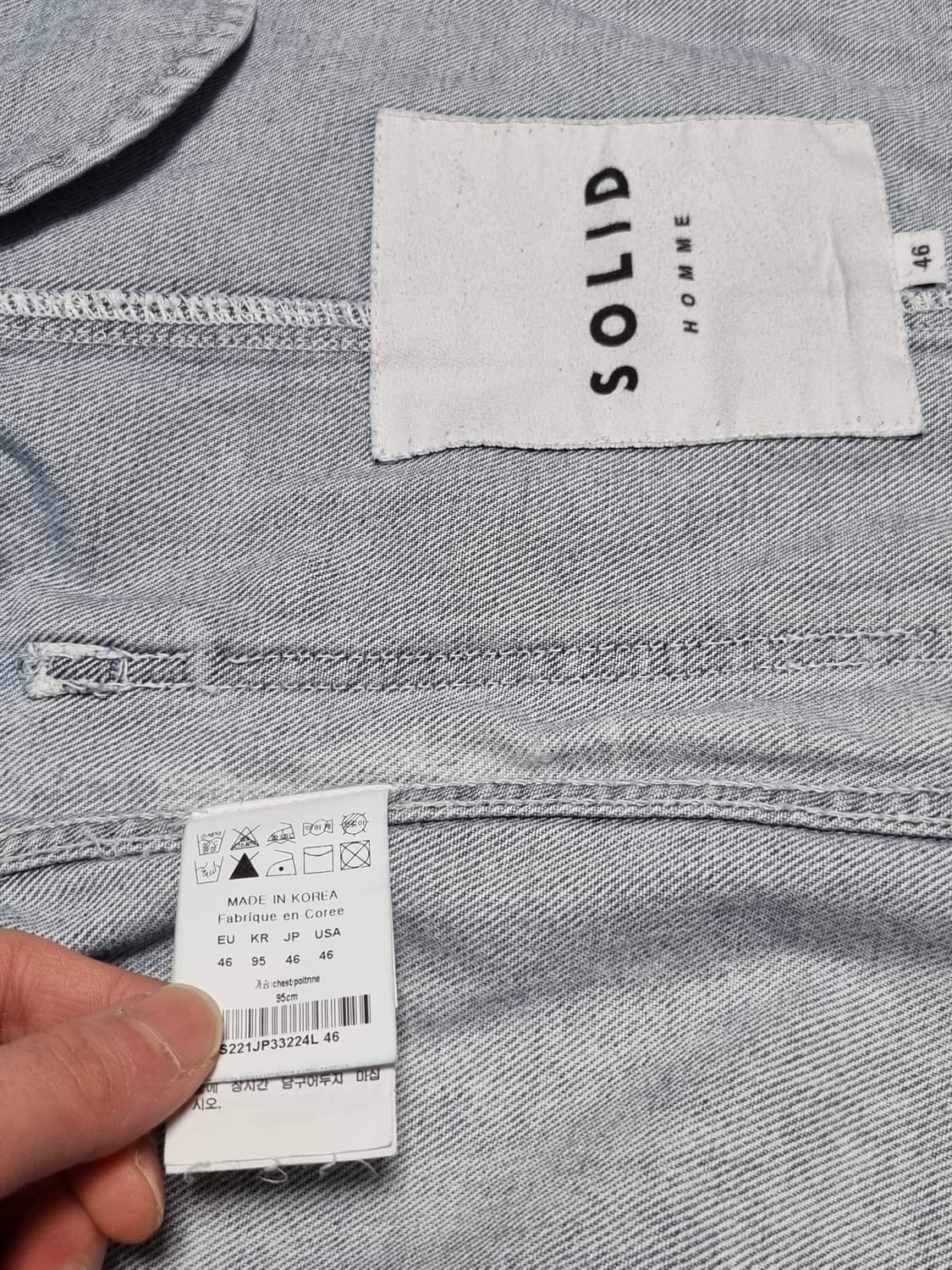 솔리드옴므 워싱 데님자켓 상품이미지4