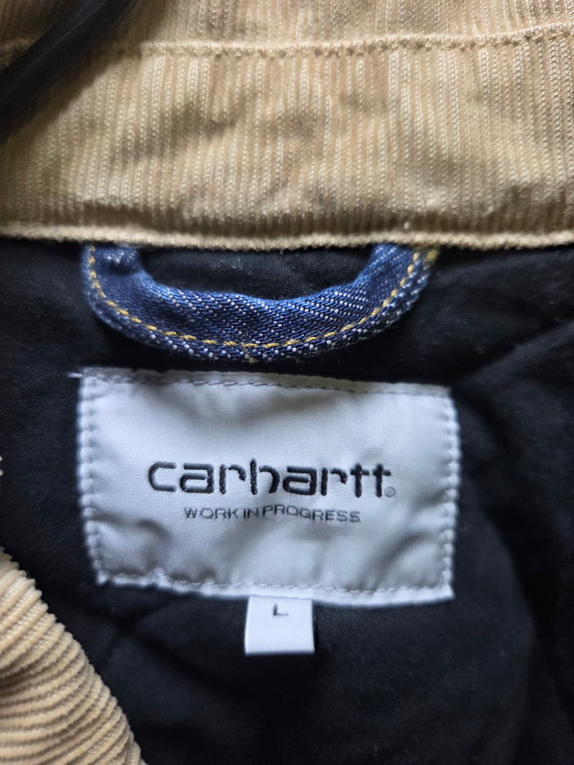 칼하트윕 OG 디트로이트 자켓 블루 더스티 해밀턴 브라운 L 상품이미지5
