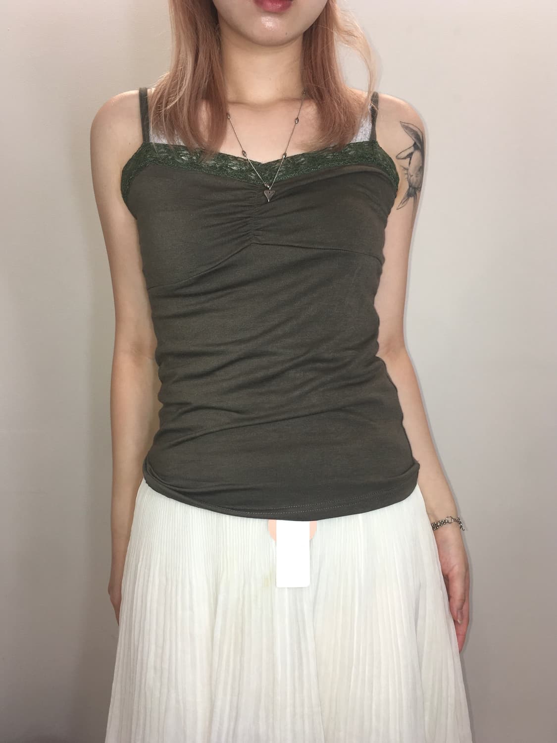 jpn vintage khaki lace sleeveless 상품이미지2
