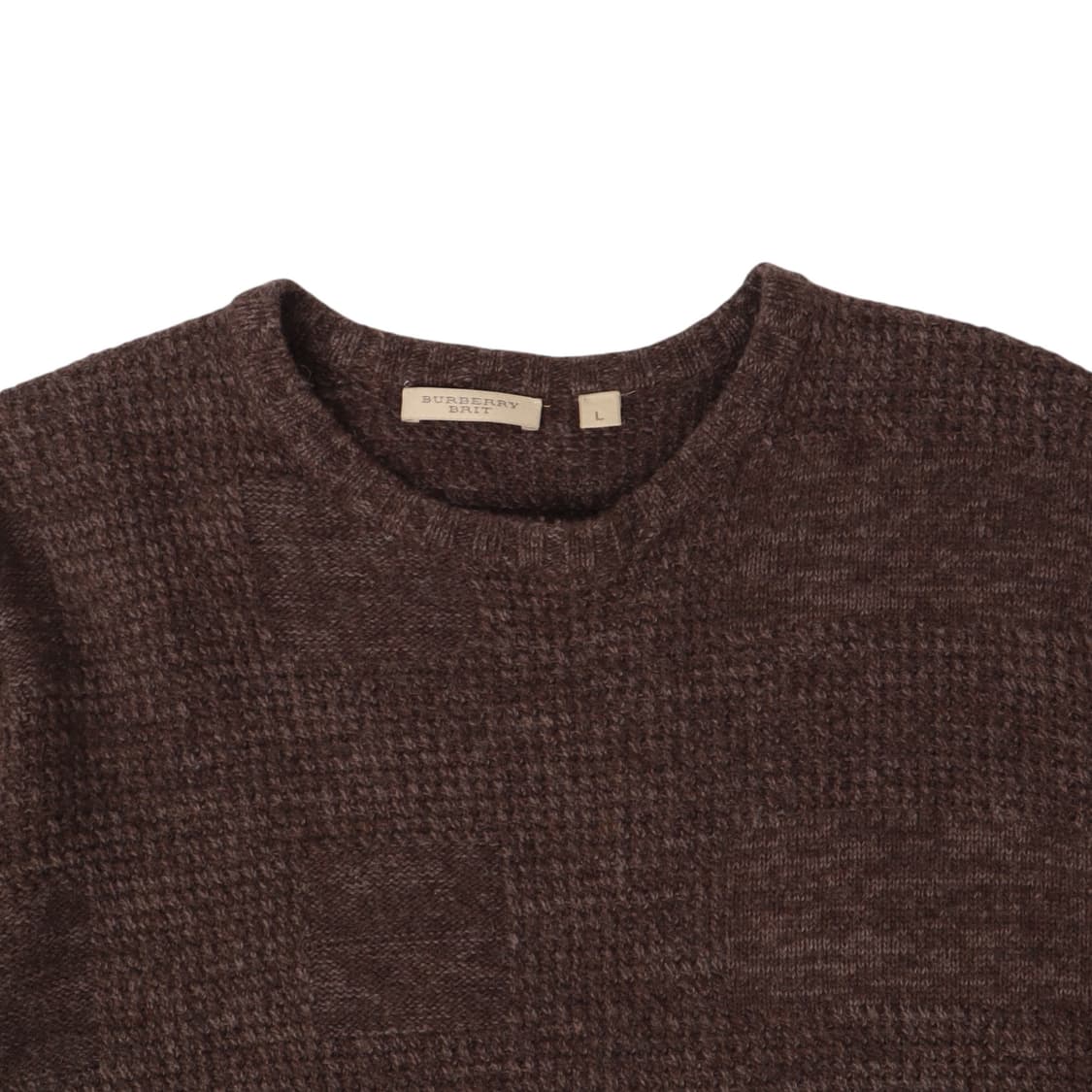 버버리 브라운 체크 캐시미어 울 니트 상품이미지2