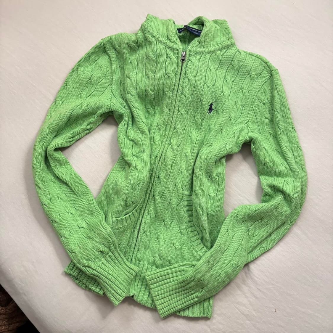 폴로 랄프 로렌 연두색 니트 후드 상품이미지1