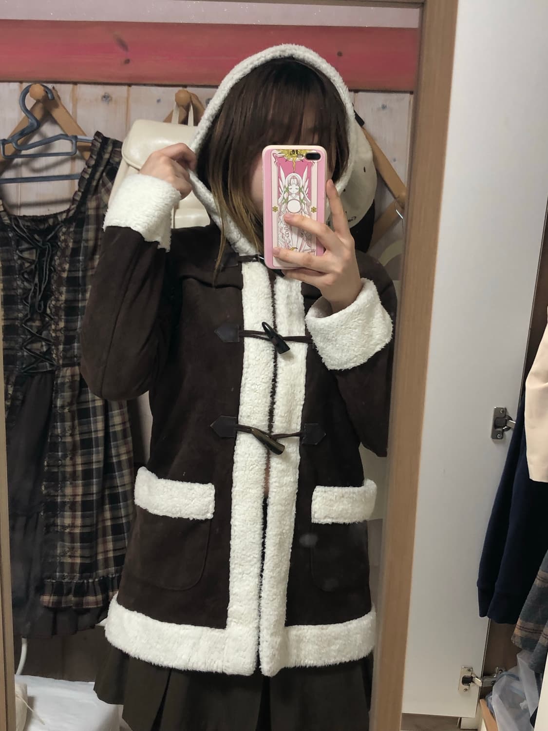 초코브라운 무스탕 코트 상품이미지2