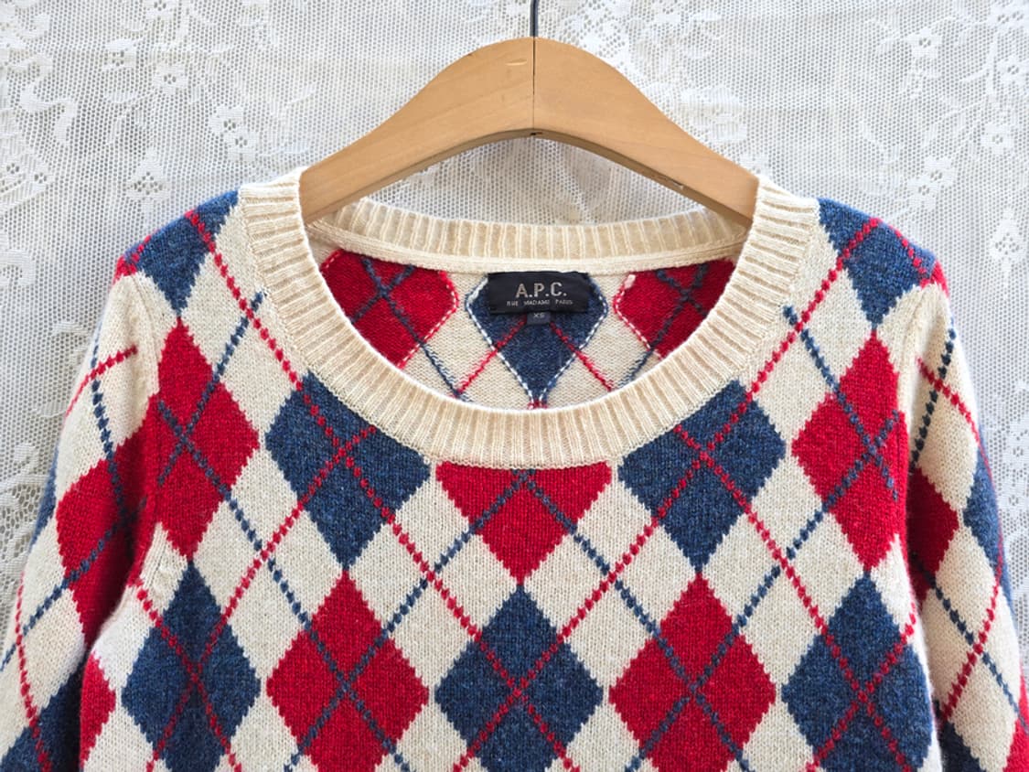 아페쎄 아가일패턴 니트 상품이미지3