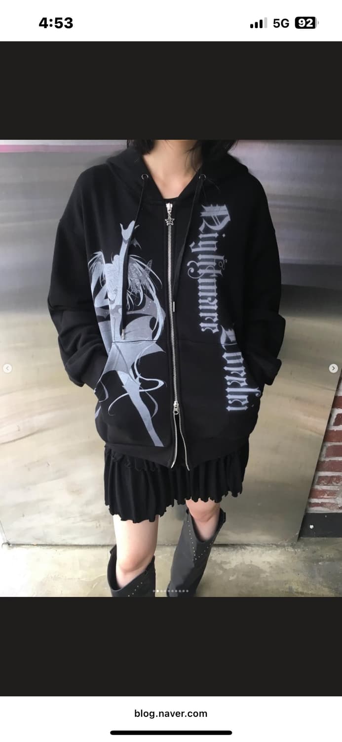 러브이즈트루 캐캐체 캐릭캐릭체인지 후드집업 블랙 상품이미지1