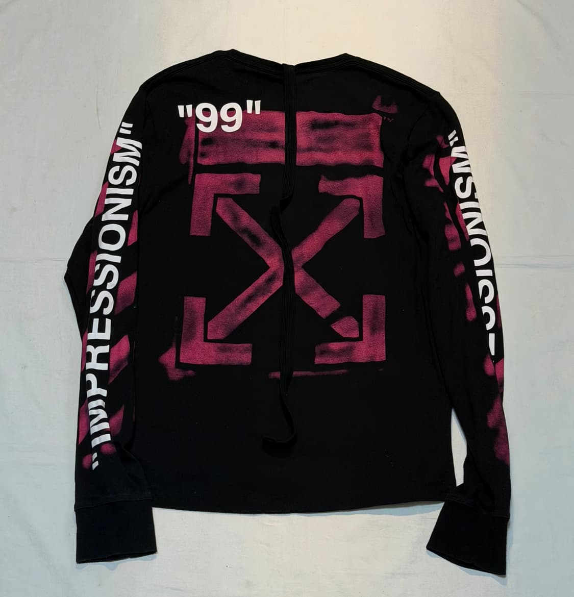 오프화이트 19ss 스텐실 애로우 롱슬리브 블랙 상품이미지3