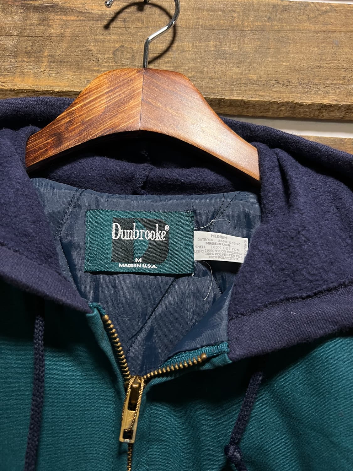 [M]90's Dunbrooke Made in USA 그린 후드 워크자켓 상품이미지2
