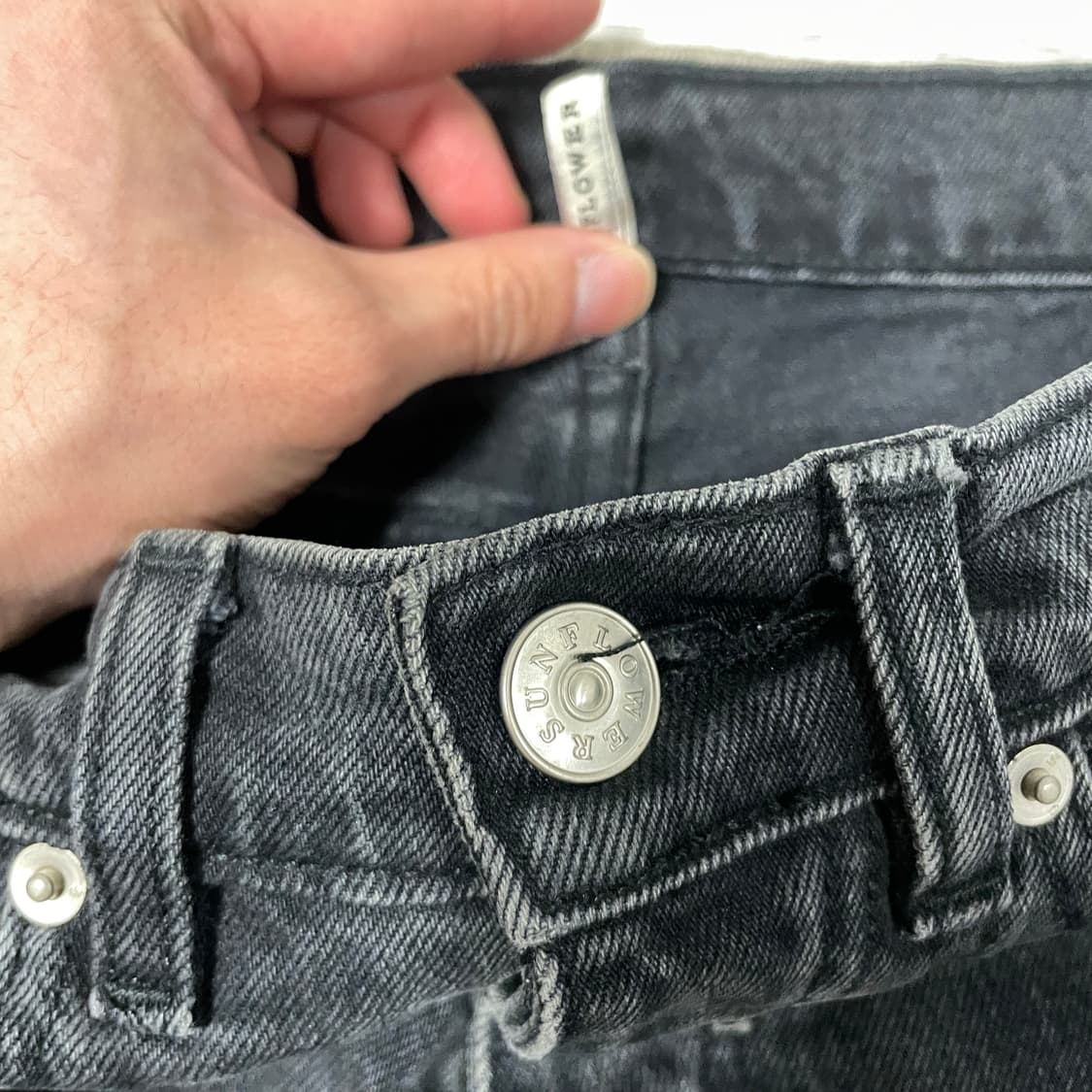 선플라워 5038 708 스트레이트 블랙 워싱 데님 30X32 (수선) 상품이미지3