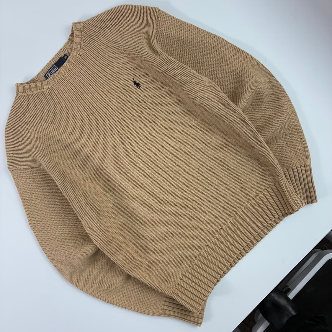 Polo  폴로 랄프로렌 자수 코튼 베이지 라운드 니트  상품이미지2