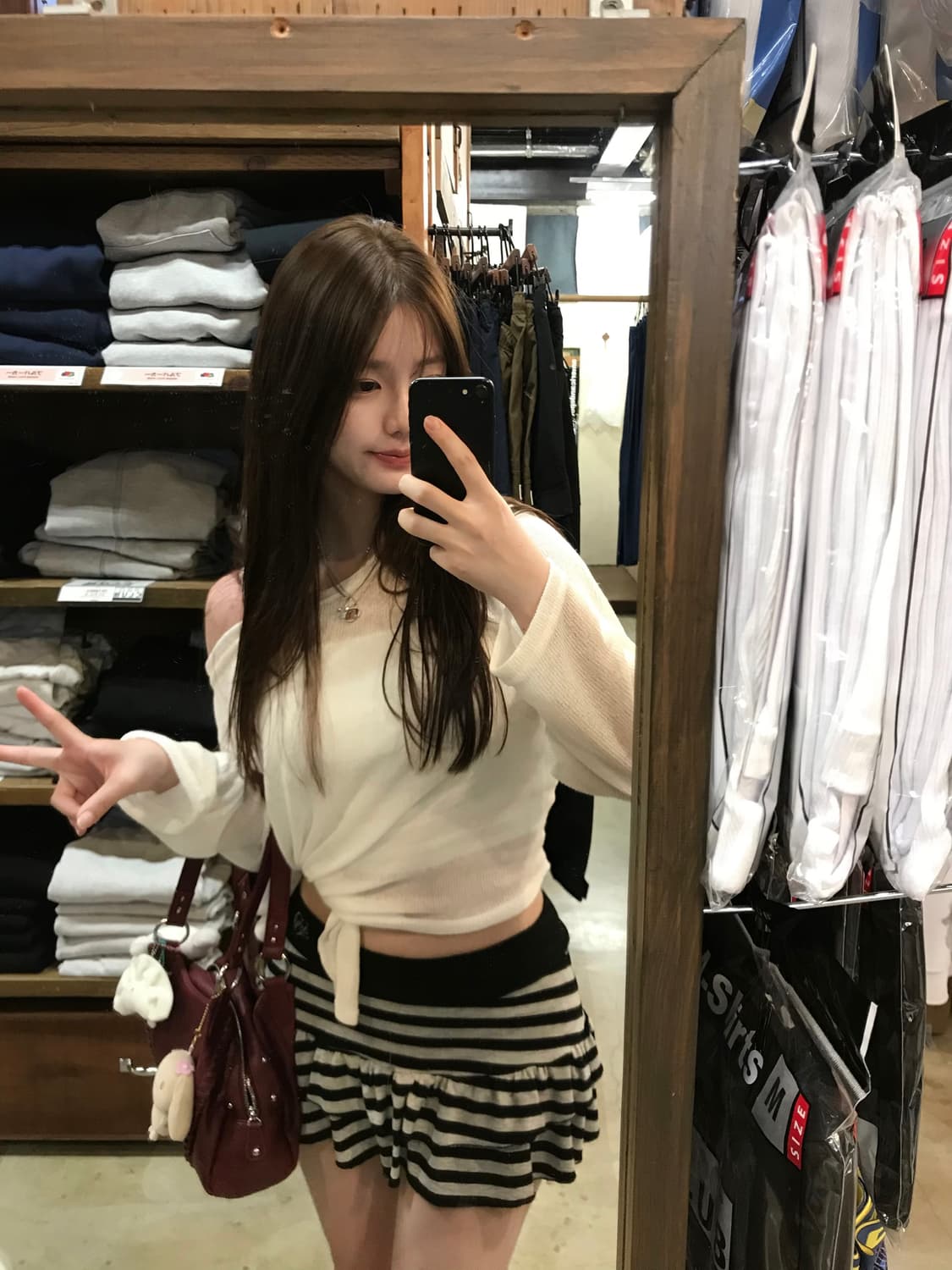 엔젤넘버555 스트라이프 스커트 상품이미지3